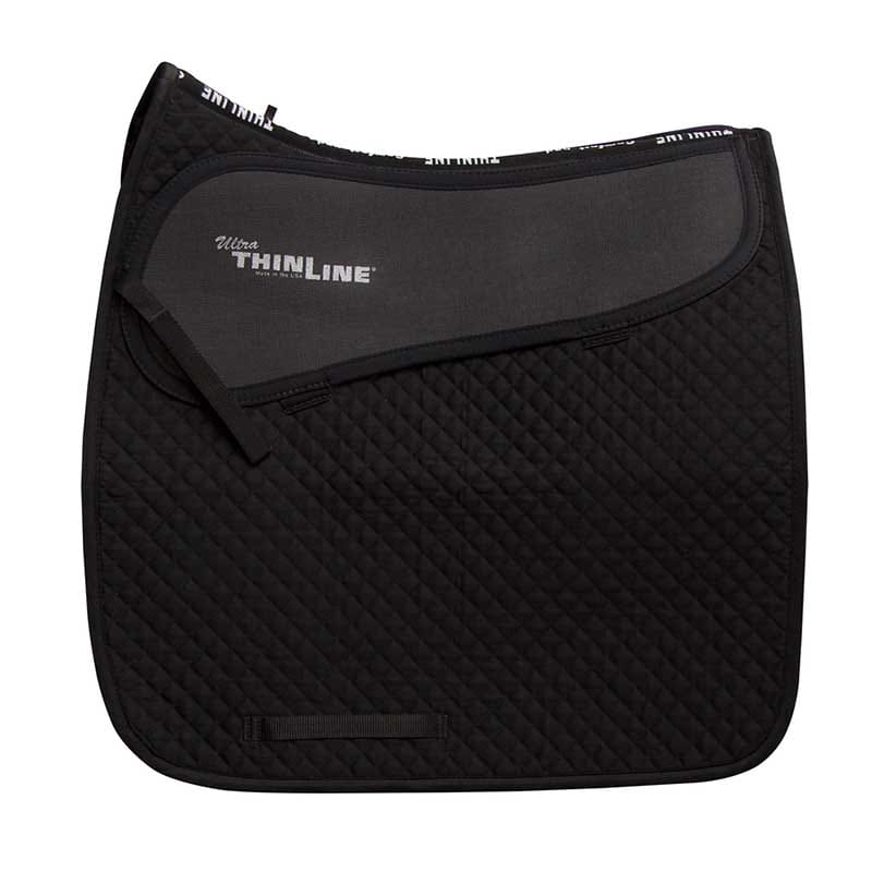 Dagelijks dressuurzadeldek met mesh schoftband en schokabsorberende ThinLine laag voor extra ademend comfort