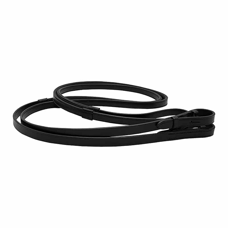 Gevoerde Engelse teugels van Italiaans leer met ThinLine antislip grip, ook bij zweterige handen