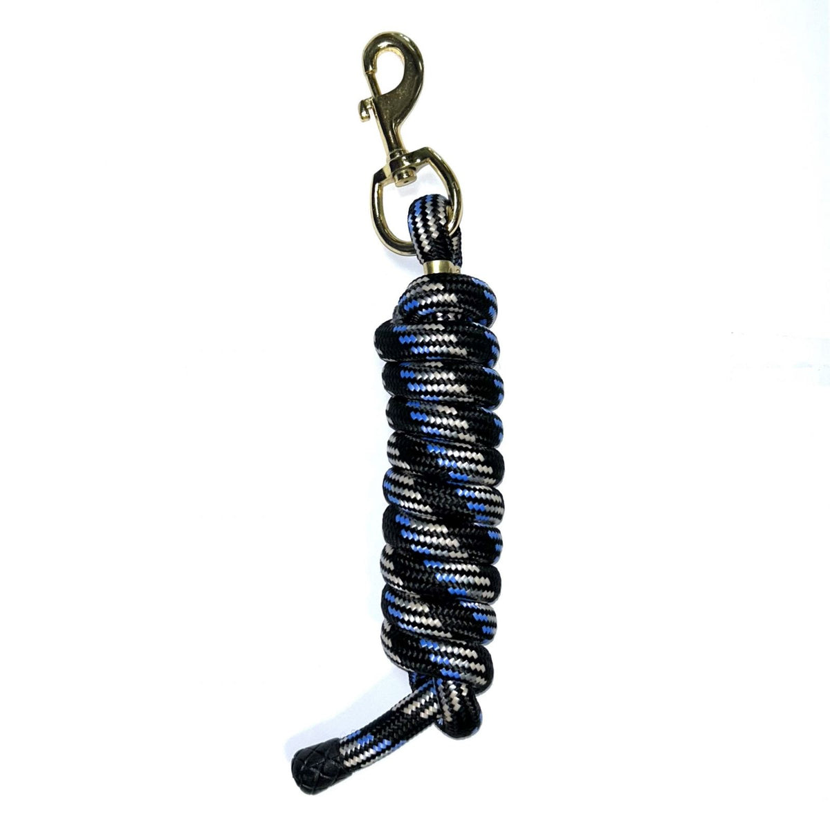 Rond gevlochten nylon leadrope met luxe uitstraling en messing vergulde draaiboutsluiting
