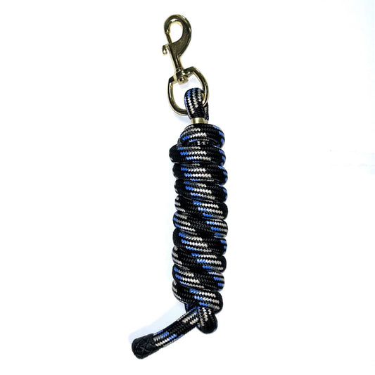 Rond gevlochten nylon leadrope met luxe uitstraling en messing vergulde draaiboutsluiting