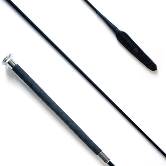 Dressuurzweep van 110cm met zwarte leren grip of roségoud accent voor wedstrijd en training