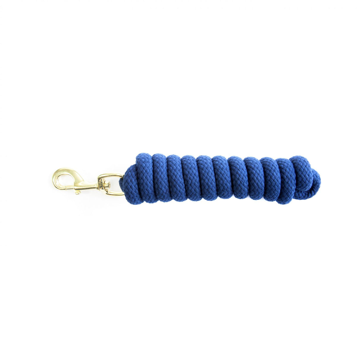 Rond gevlochten katoenen leadrope van 3 meter in effen kleur met messing vergulde sluiting