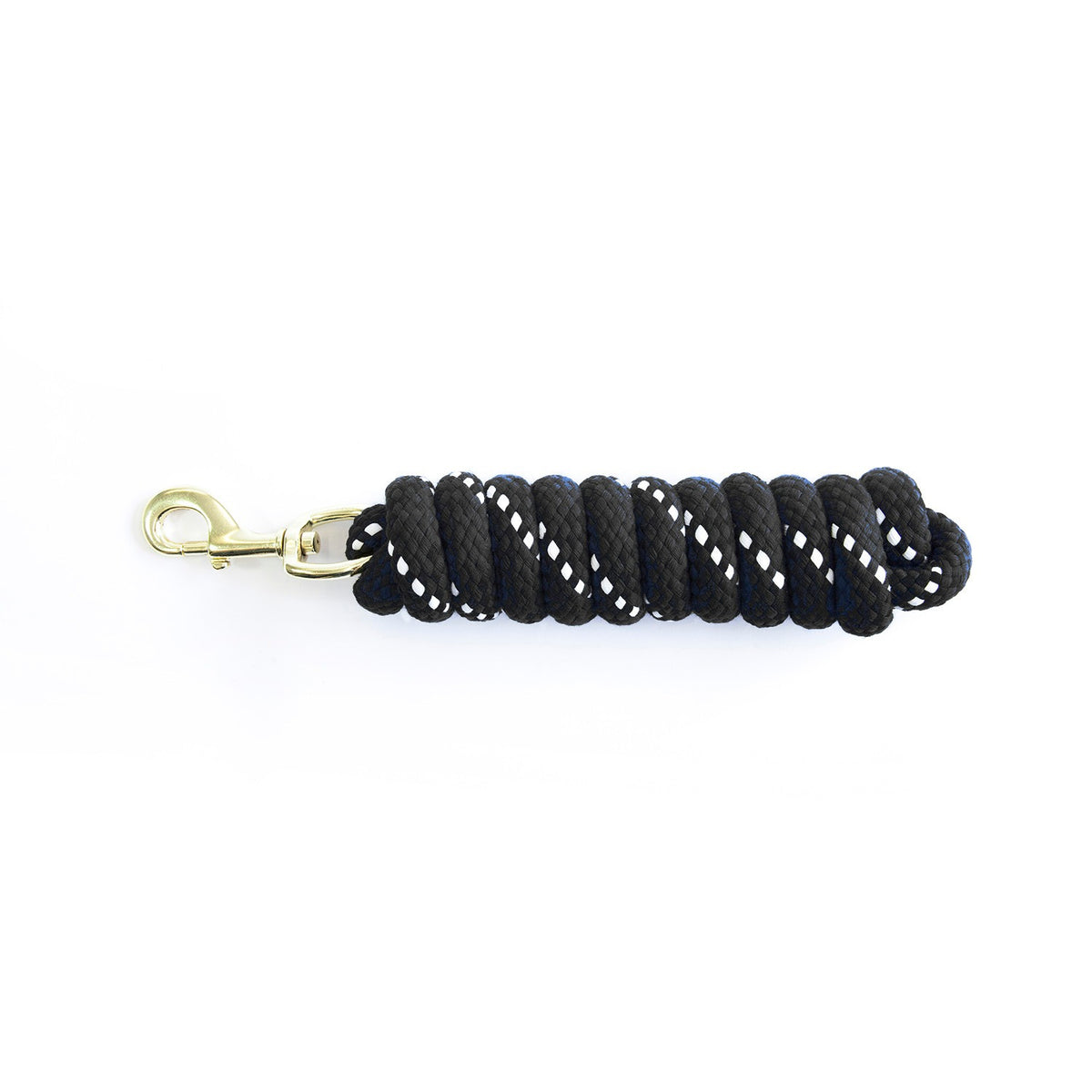 Rond gevlochten katoenen leadrope van 210cm in gemengde kleurstelling met messing sluiting