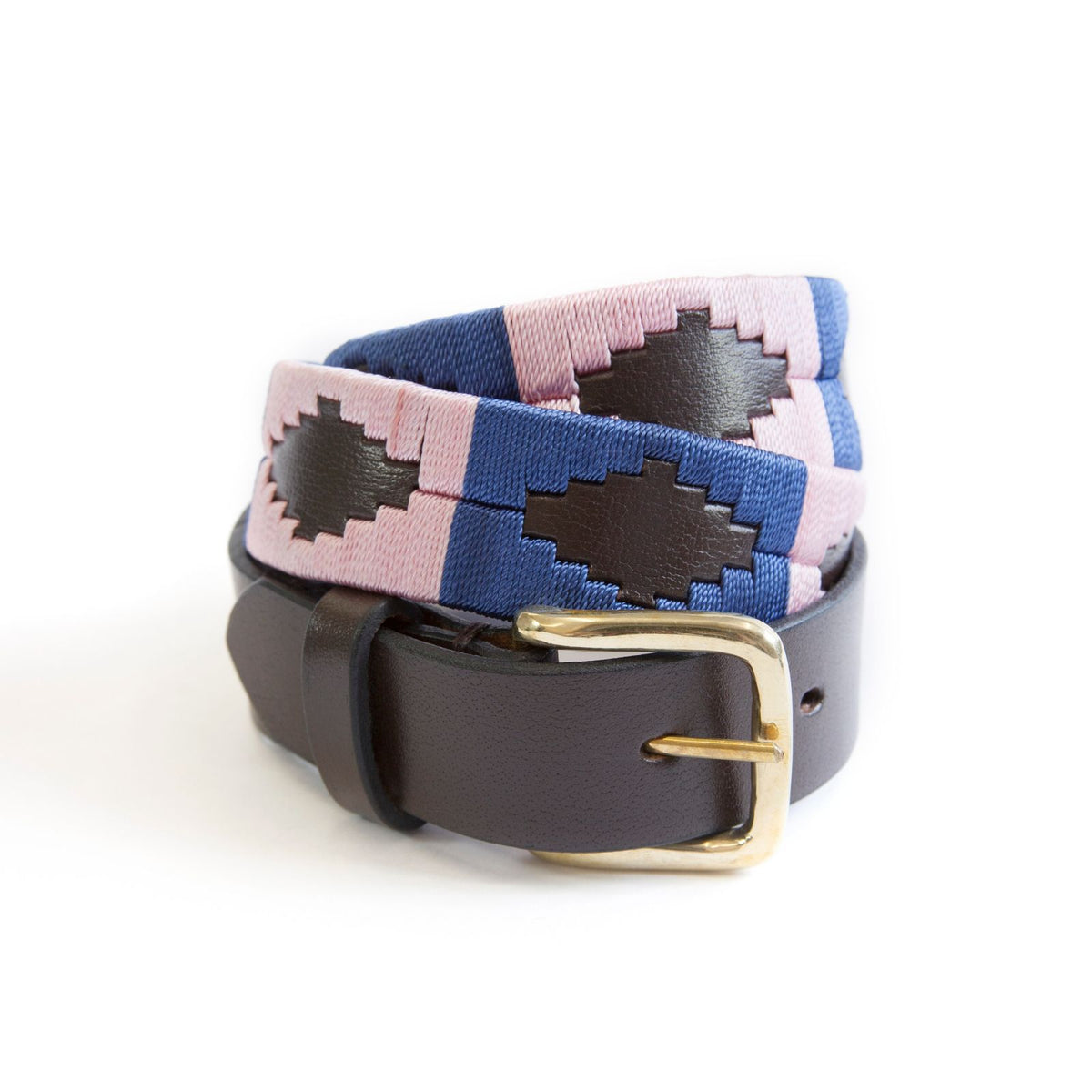 Roze polo riem van hoogwaardig buffelleer met sterke gesp, breedte 3,5 cm