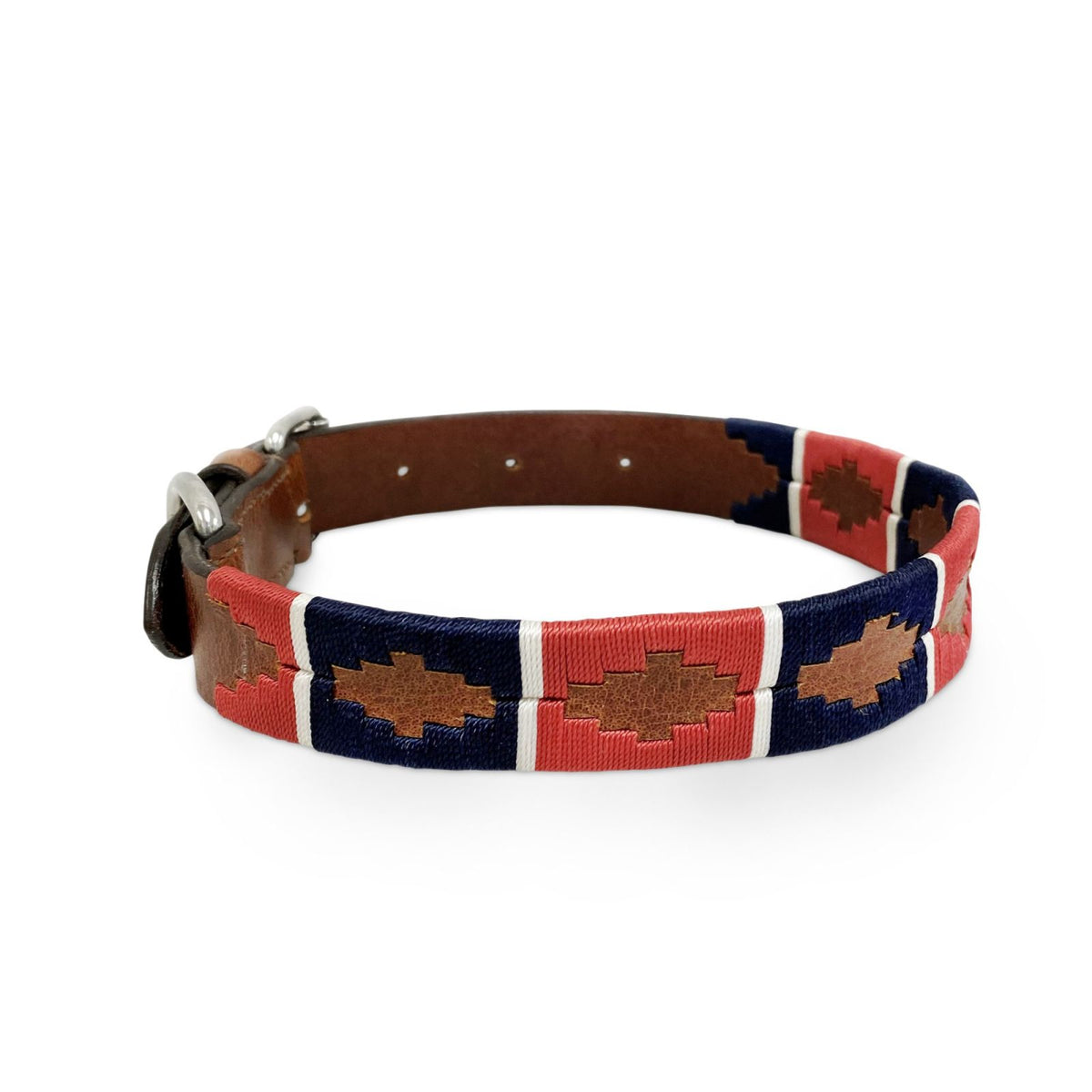 Hondenhalsband uit de Petworth-collectie, geïnspireerd op de Argentijnse polo belt, van hoogwaardig leer