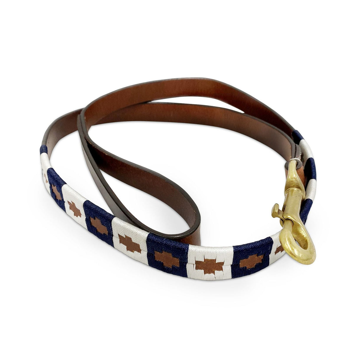 Leren hondenriem in Admiral-kleurstelling uit de Petworth-collectie met polo belt-ontwerp