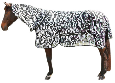 Couverture anti-mouches zèbre avec couvre-cou 205 cm